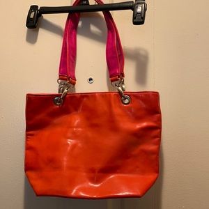 Orange shoulder bag